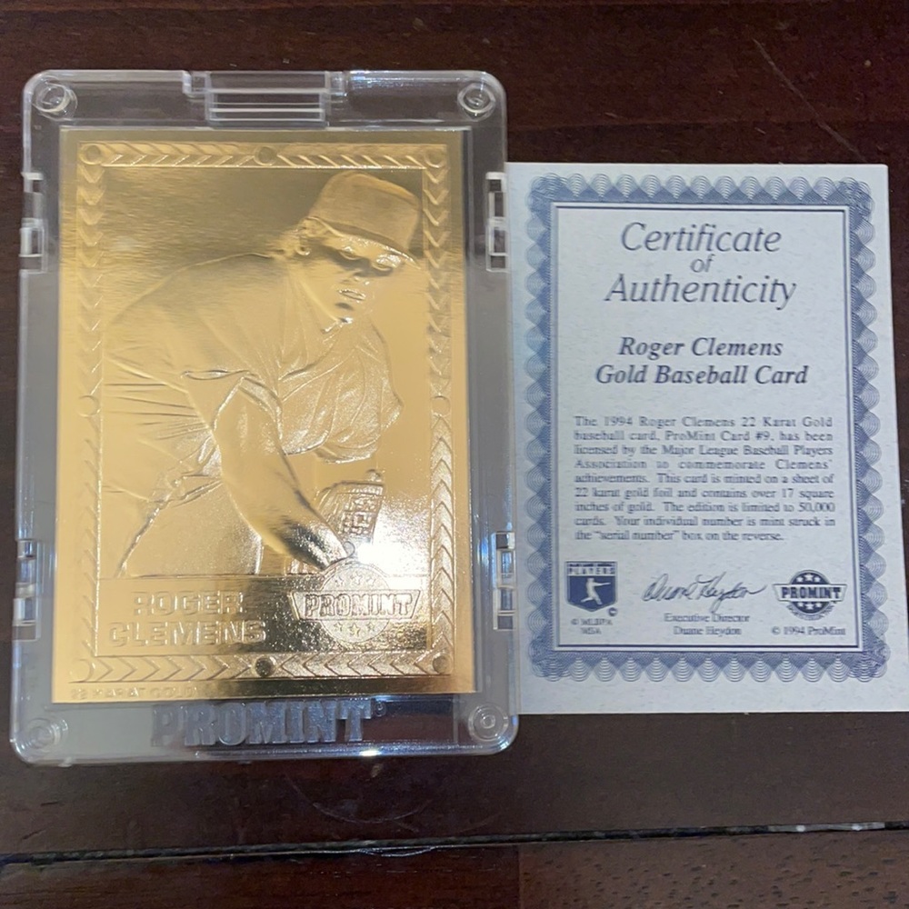 Roger Clemens Gold Baseball Card